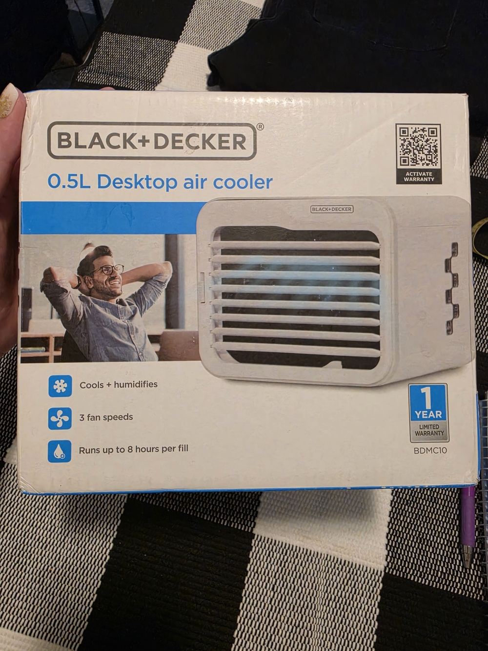 Black & Decker White Desktop 0.5L Personal Air Cooler